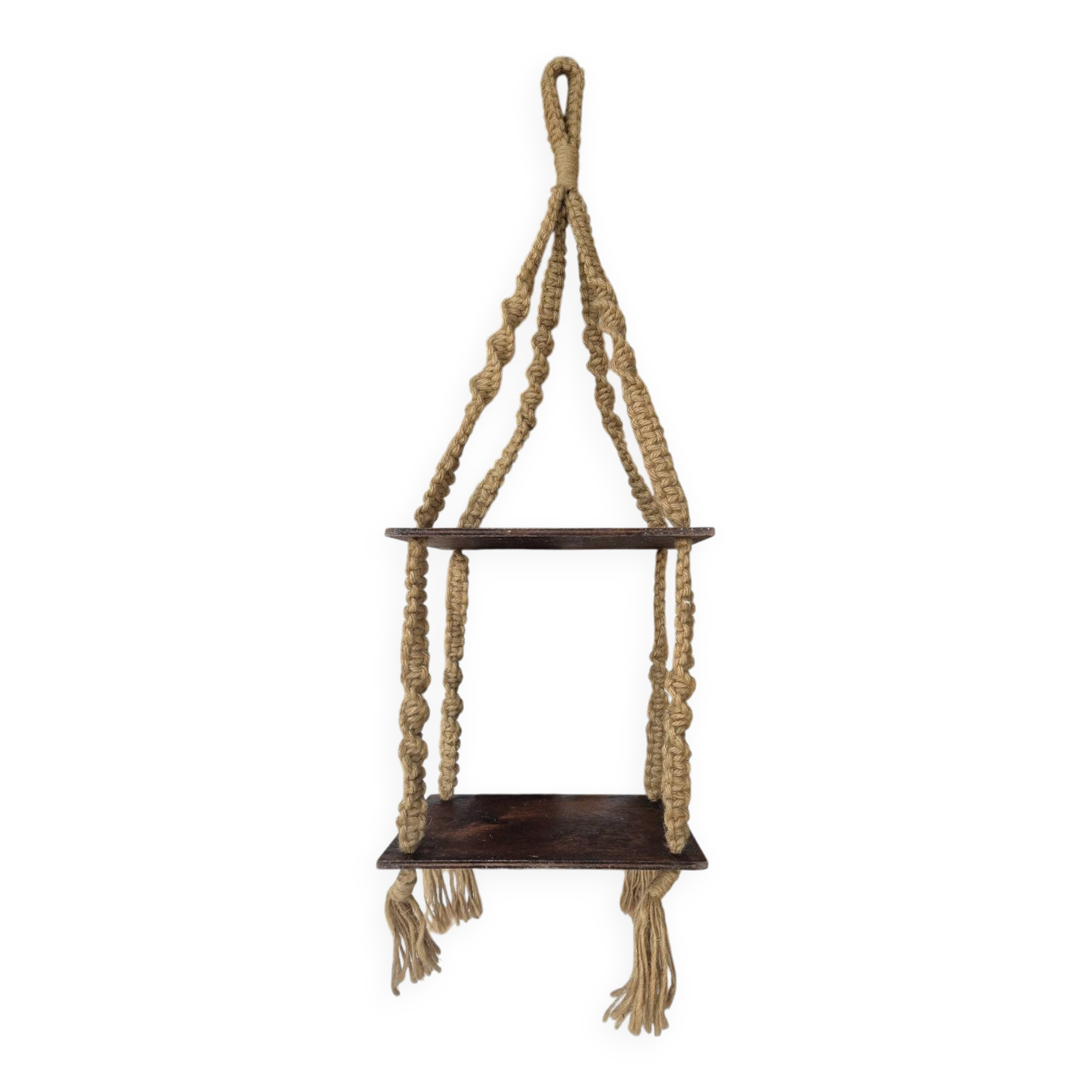 Étagère en macramé vintage