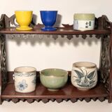 Carved wooden wall shelf H24cm