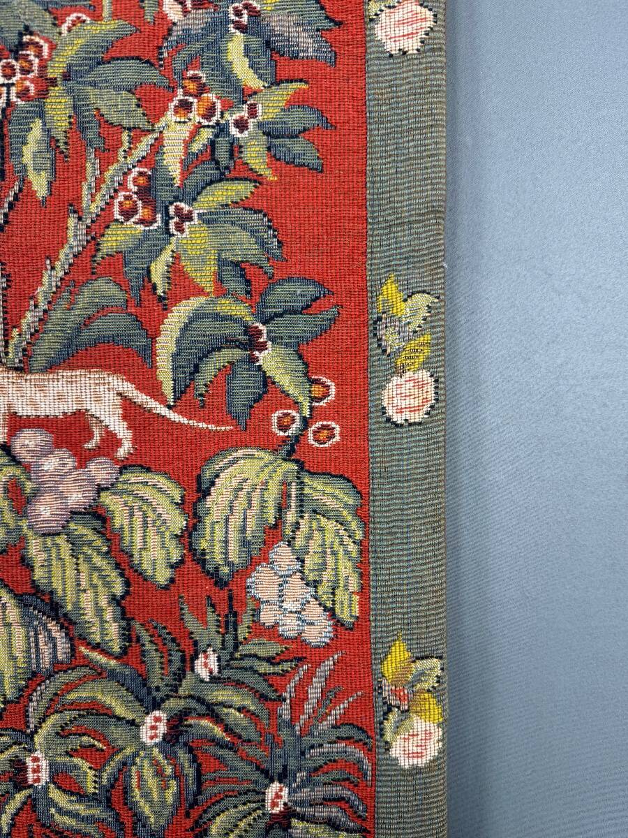 Medieval-style wall tapestry, courtly scene, 20th century