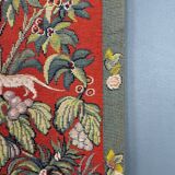 Medieval-style wall tapestry, courtly scene, 20th century