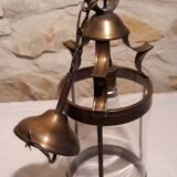 Copper and glass hanging lamp