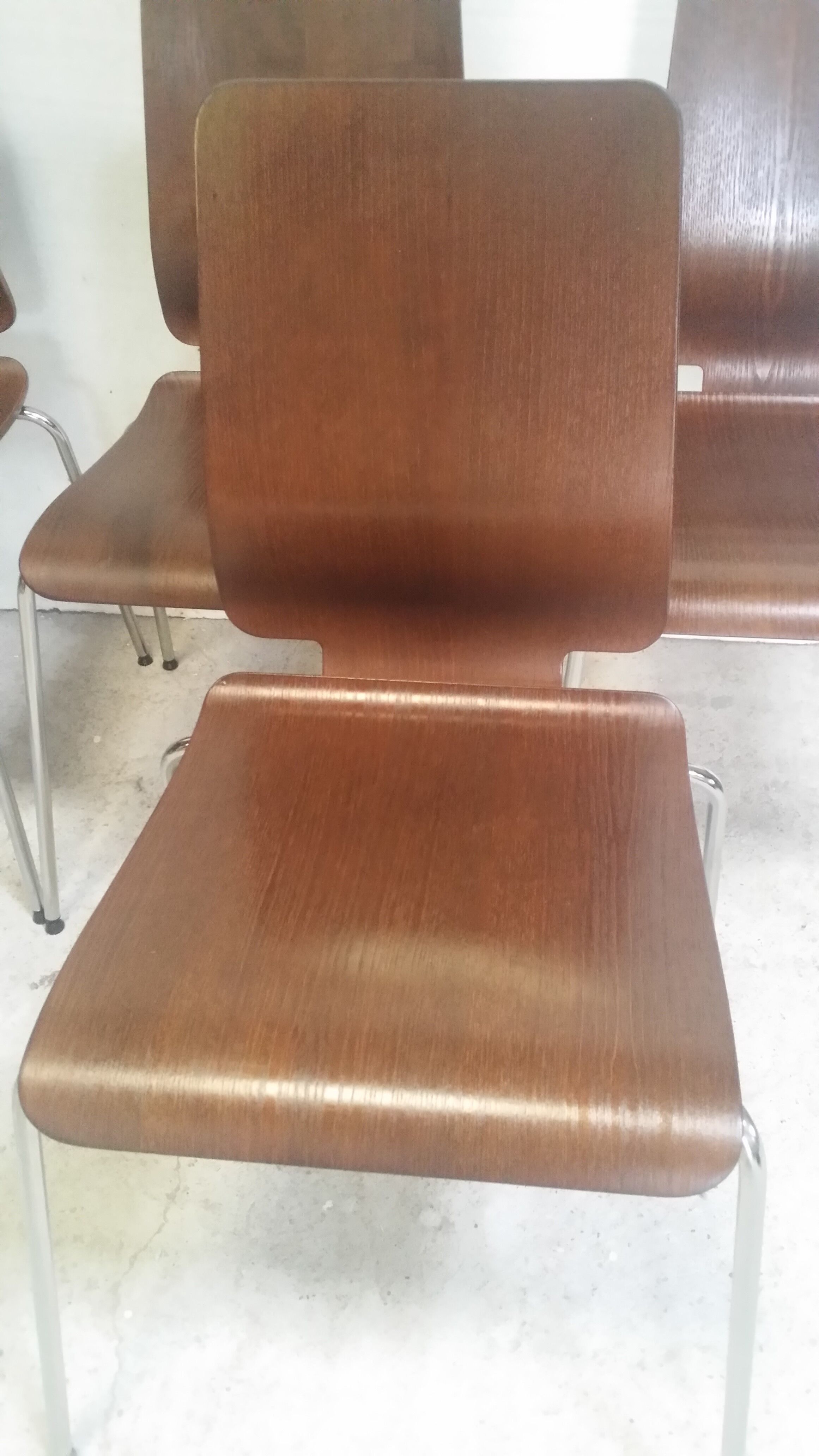 Set of 6 Danish thermoformed chairs