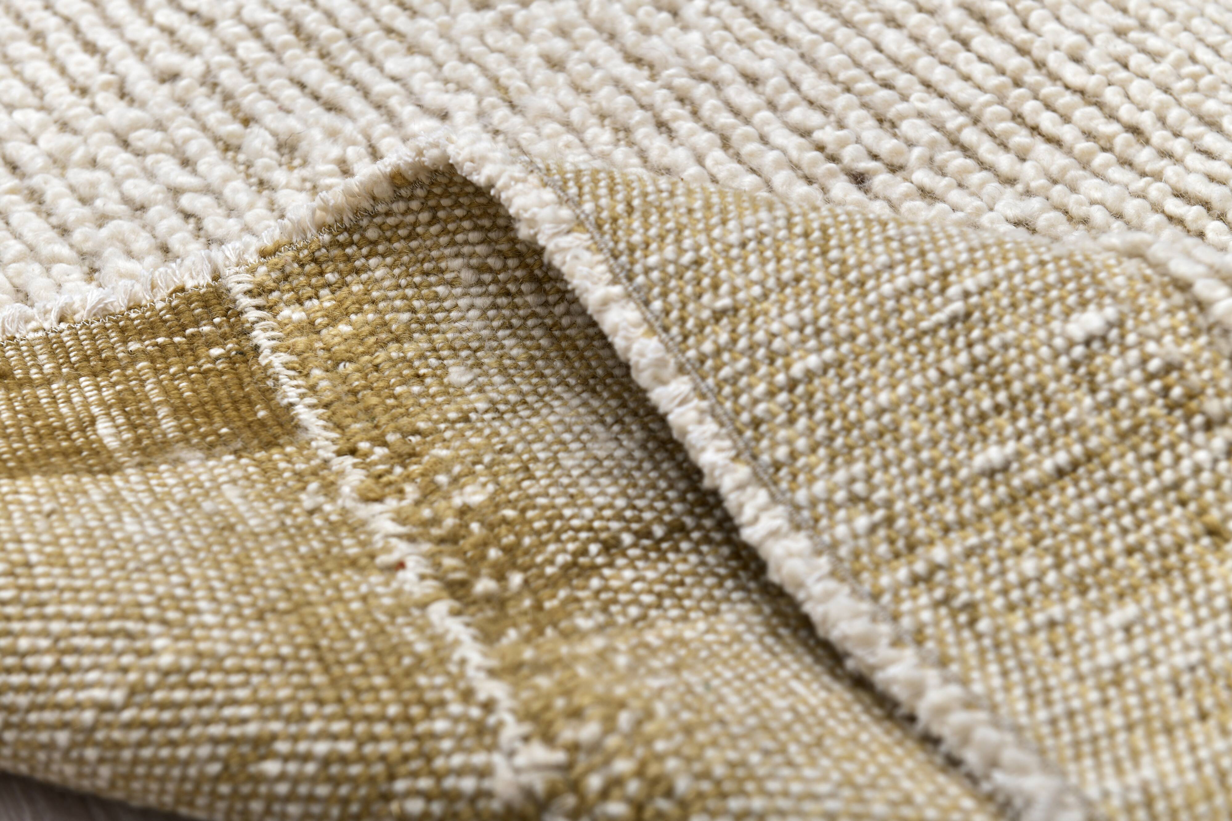 Green Beige Wool Turkish Area Rug 209x292Cm SK 242139