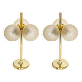 Pair of large brass table lamps by Kaiser, Germany, 1970s.