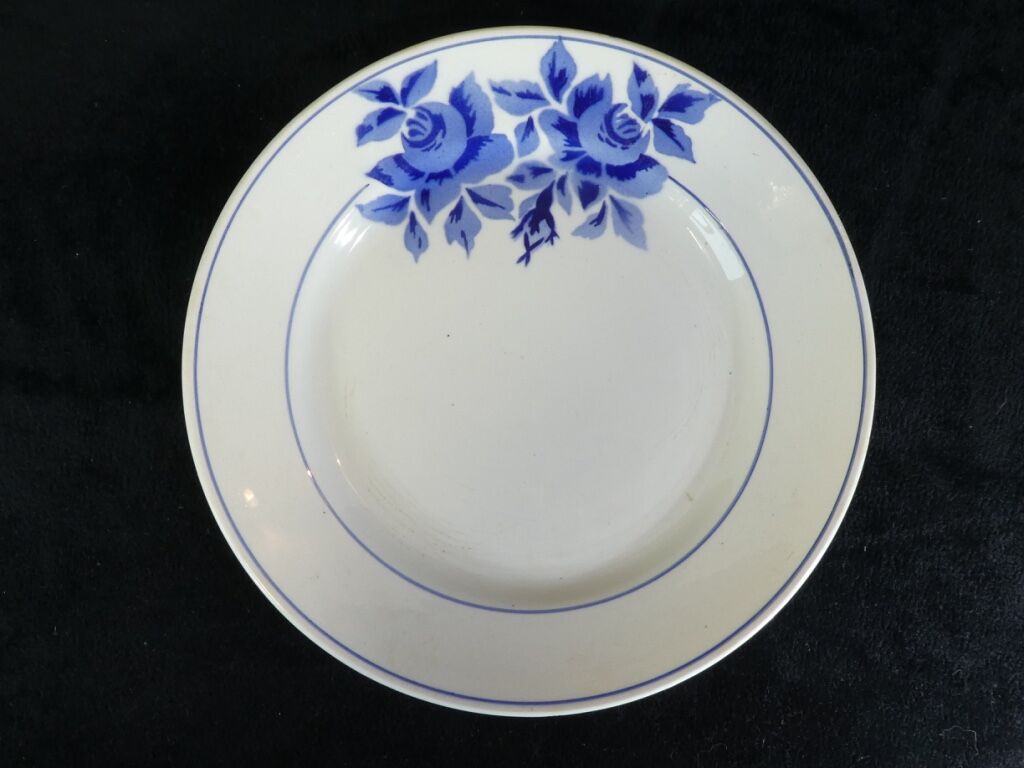 4 blue plates limoges model taurion