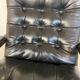 Vintage mid-century Scandinavian black leather lounge chair 1970s