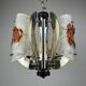 Amber mid-century chrome chandelier by Toni Zuccheri for Veart, Italy, 1970s.