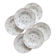 6 vintage white earthenware deep plates with red patterns