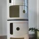 Pair of vintage white/cream Componibili bedside tables - Kartell