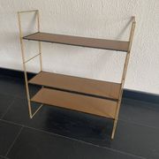Vintage 1960 String wall shelf in gold wood - 60 x 50 cm