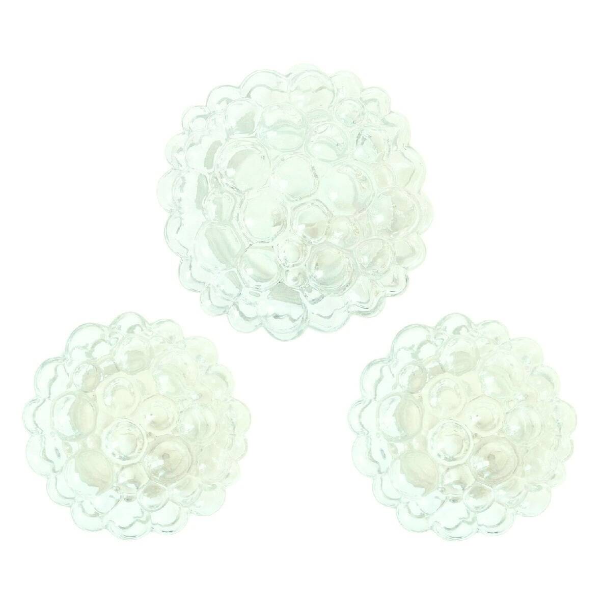Set of 3 Mid-Century Glass Ceiling Light & 2 Wall Lights by H.Tynell, 1960s