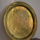 Oriental tray in engraved copper or brass