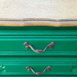 Vintage green oak chest of drawers from the 1960s.