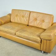 Danish vintage leather 2-seater sofa by svend skipper, 1970s