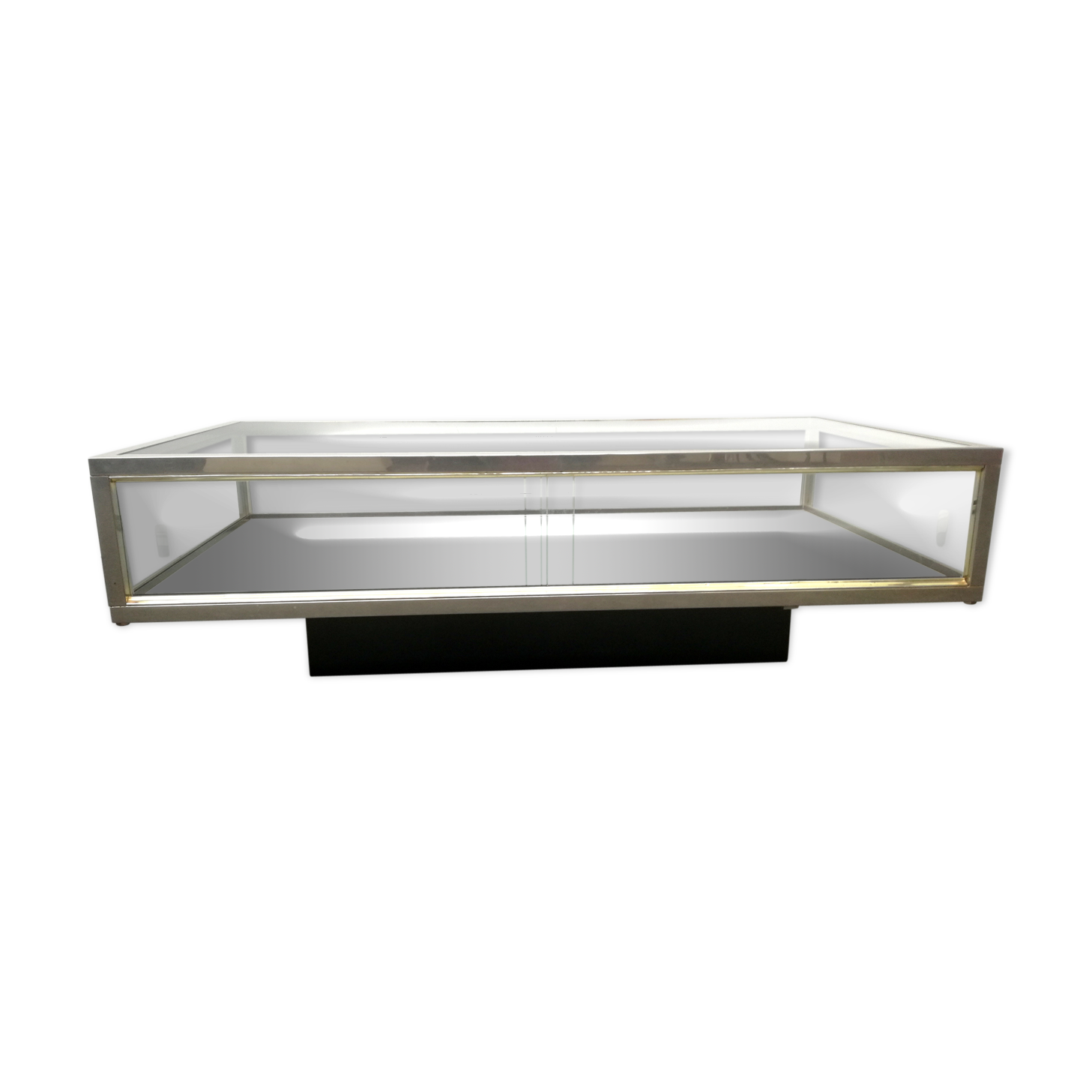 1970 chrome showcase coffee table