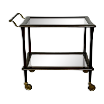 Dessert / rolling table in rosewood and brass Cesare Lacca Italy 1950