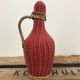 Bottle with rattan weaving and vintage scoubidou