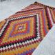 Vintage Turkish hallway rug 126x327 cm
