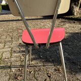 Red and cream Formica kitchen chairs
