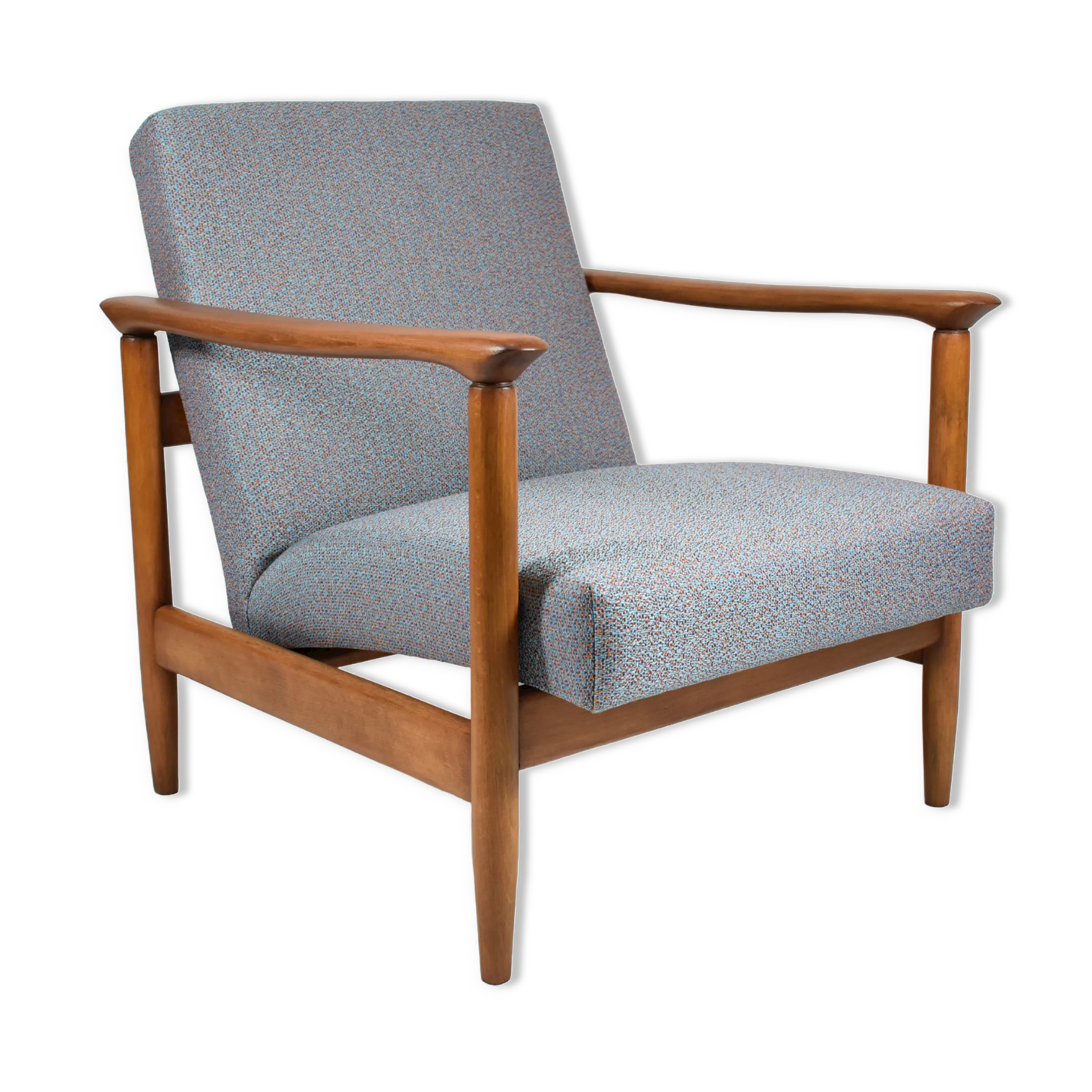 Vintage armchair model GFM-142, fully renovated, multicolor fabric