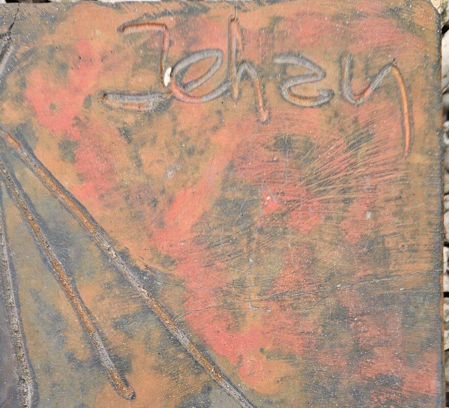 JEHAN - Painted Carved Panel with DRAKKAR Motif