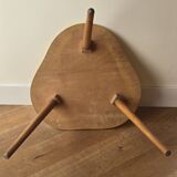 Vintage wooden tripod "bean" coffee table - 1970s design