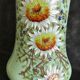Vase Napoleon lll green opaline enamelled and gilded with fine gold