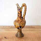 Vintage Fat Lava Cyclops Pitcher Vase, French Mid-Century Ceramics