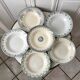 Set of 6 hollow plates Terre de Fer mismatched late nineteenth