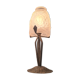 Wrought iron lamp, tulip molded glass pressed, unsigned 1930 a 40