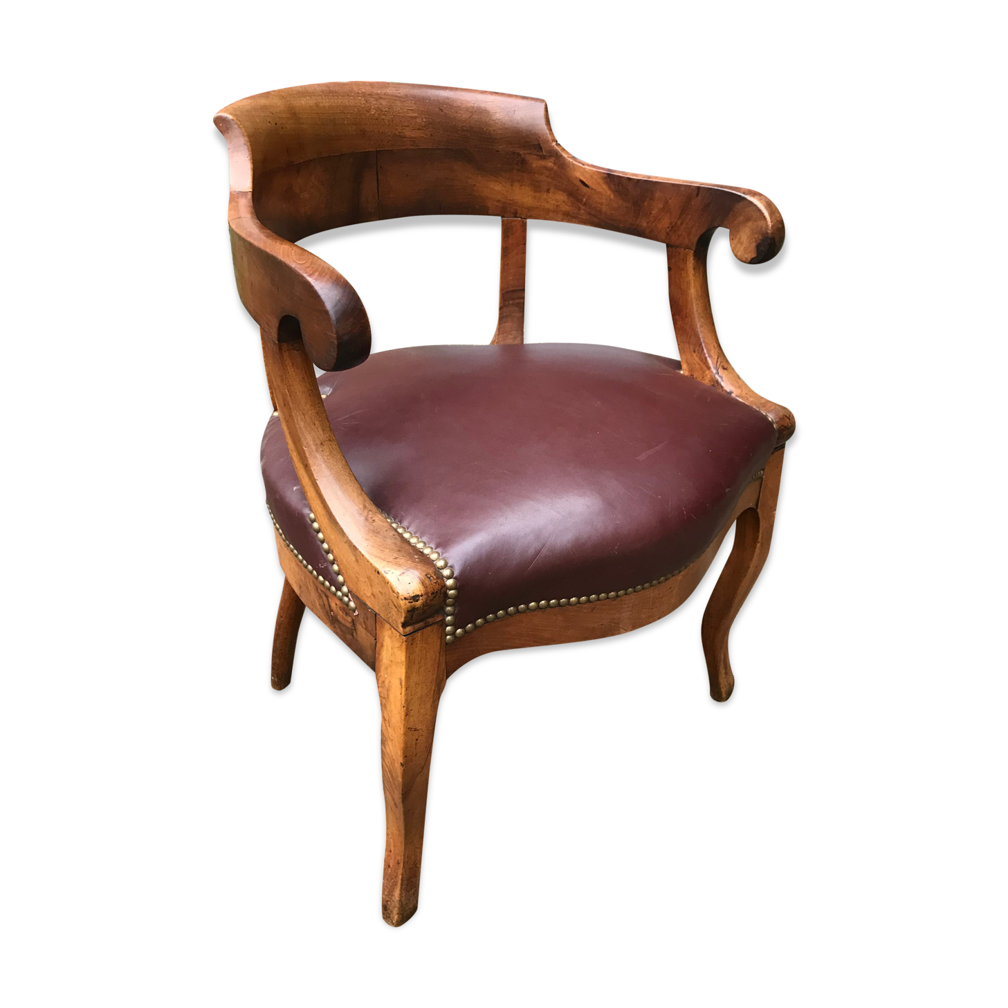 Louis Philippe leather office armchair