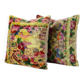 Set of 2 vintage velvet cushion covers 48x51 cm