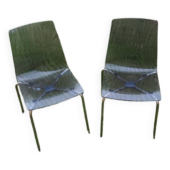 Poly carbon chairs 1 set of 2 chairs