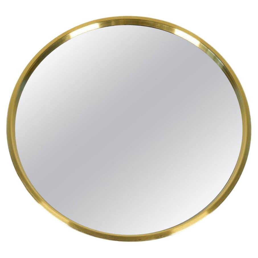 Modern brass mirror from the mid-century by Glasmäster in Markaryd, Sweden, 1960s.