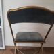 Lot de 4 chaises  pliantes - dossier et assise vert d'eau - structure métal doré -Chaisor