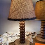 Charles Dudouyt style wooden lamp