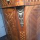 Small support table in Louis XV style with marquetry and bronze.