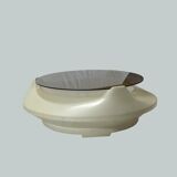 Table space age vintage glass and plastic pill