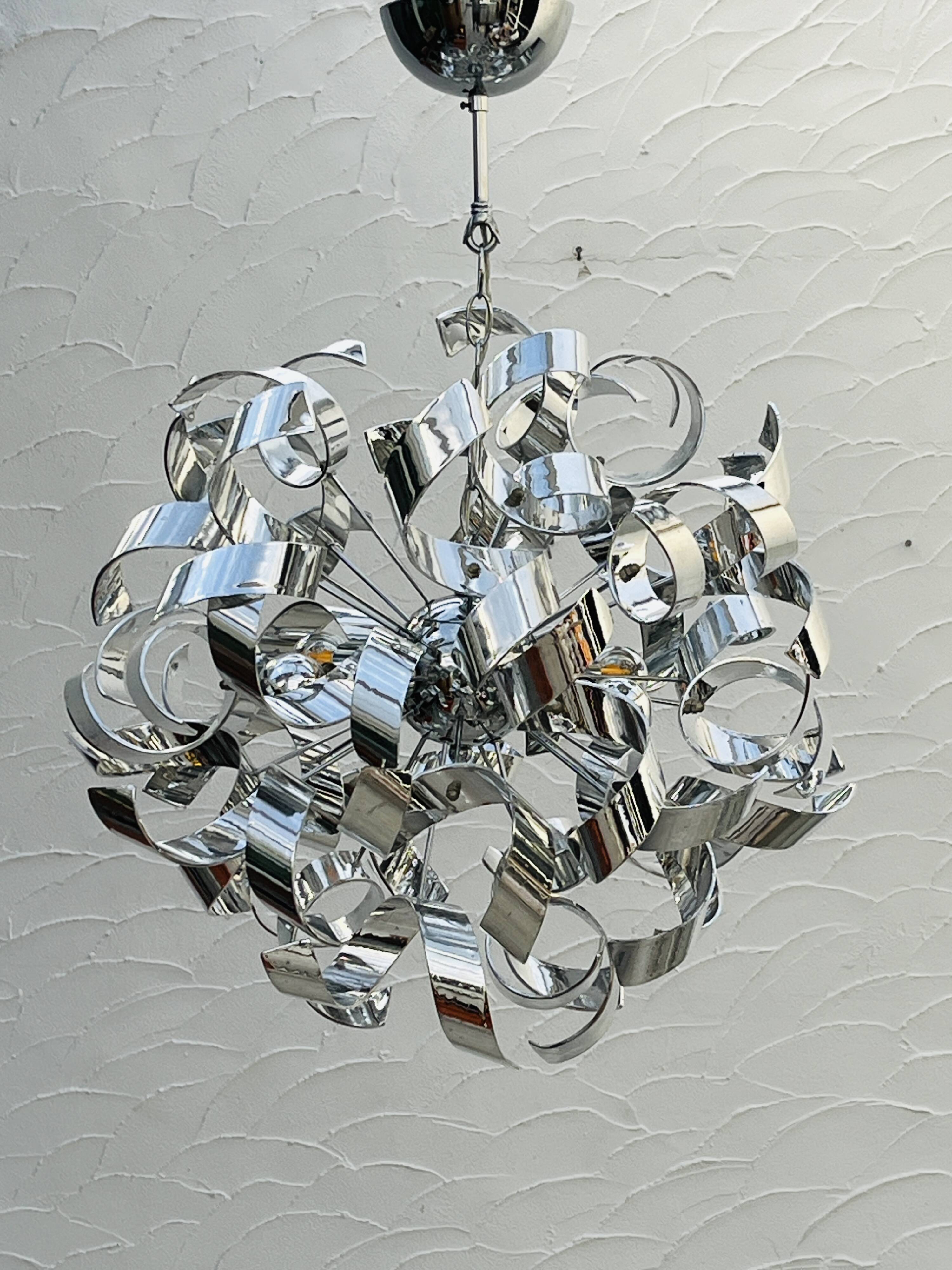 Sculptural chrome suspension design