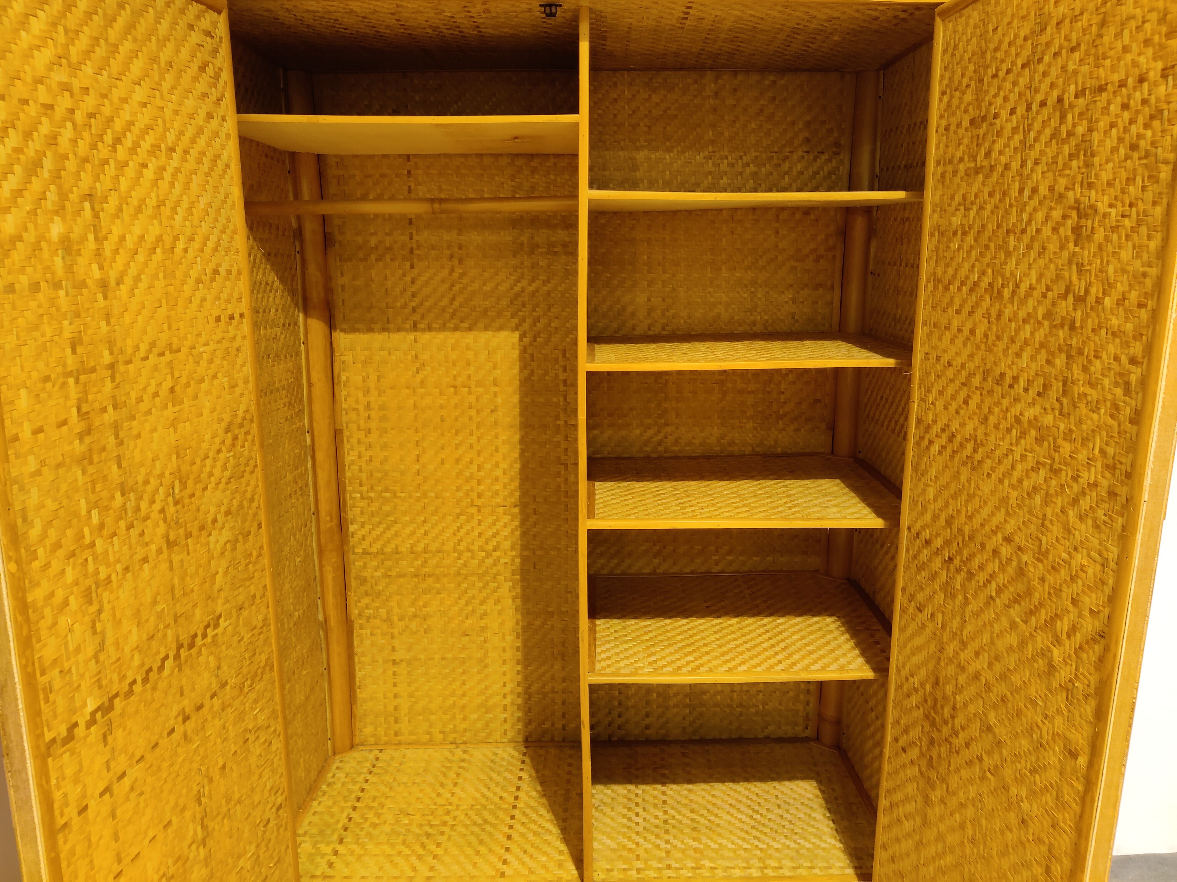 Rattan and bamboo wardrobe, 1960s