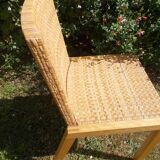 Chaise en bois et osier