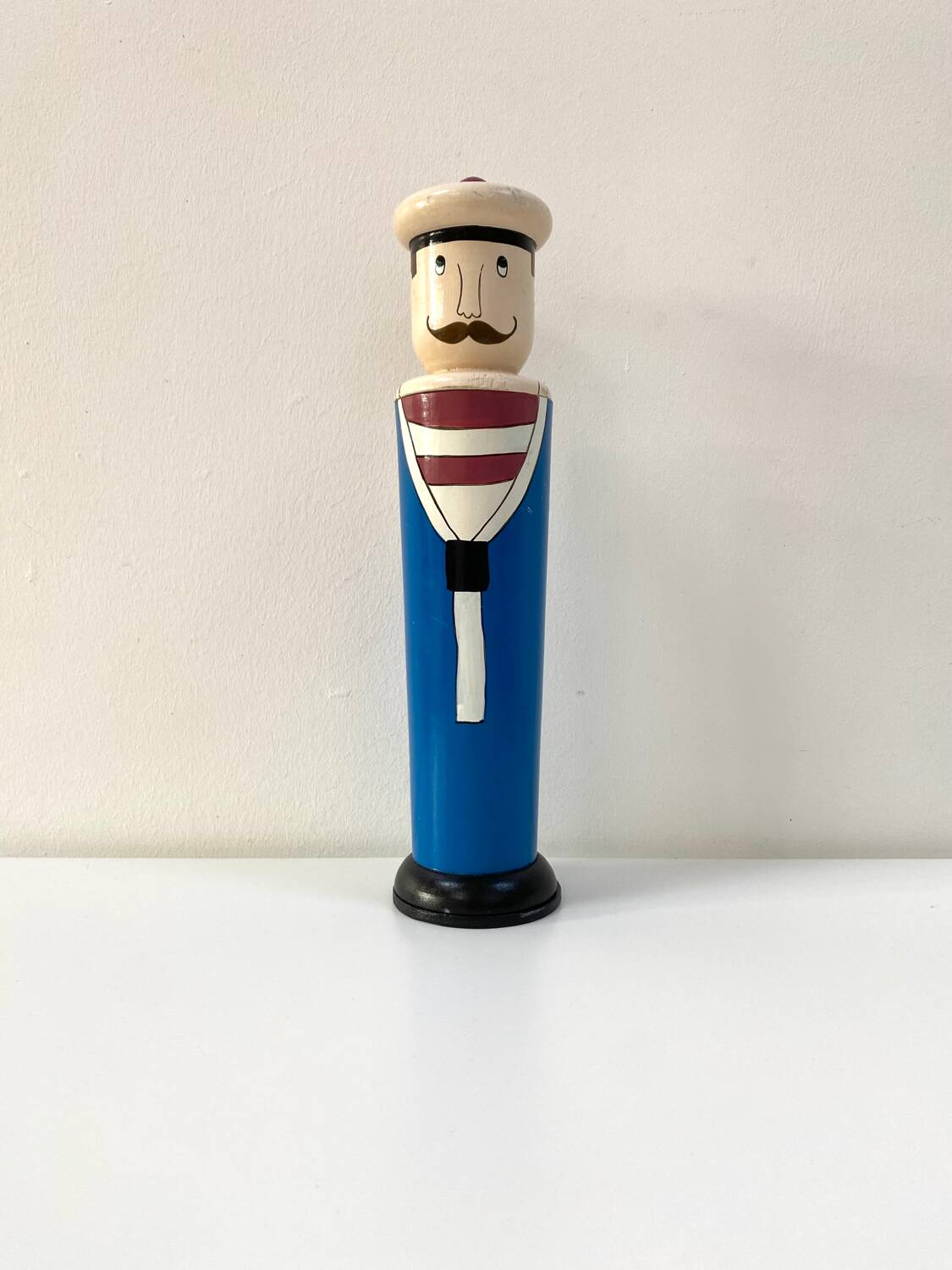 Large old wooden piggy bank / Sailor