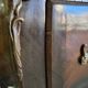 Commode sauteuse en bois de rose plateau en marbre rose