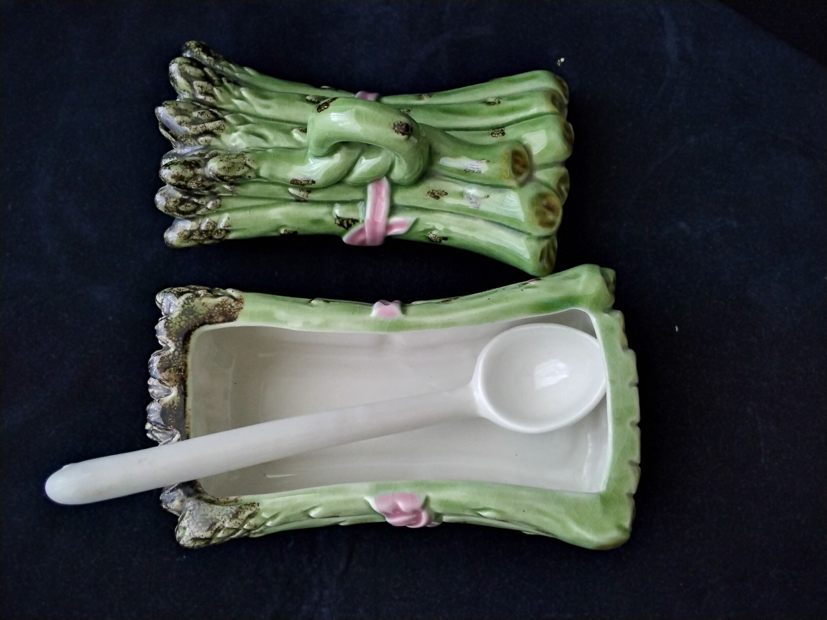 Asparagus set flat + ceramic saucepan Portuguese made