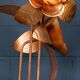 Vintage 20thc italian brass floral floor lamp c.1970
