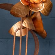 Vintage 20thc italian brass floral floor lamp c.1970