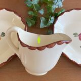 Pair of antique Longchamp earthenware raviers and sauceboats