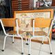 Pair of children's school chairs in wood and metal