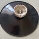 Vintage industrial reflector lampshade in black enamelled sheet metal & socket