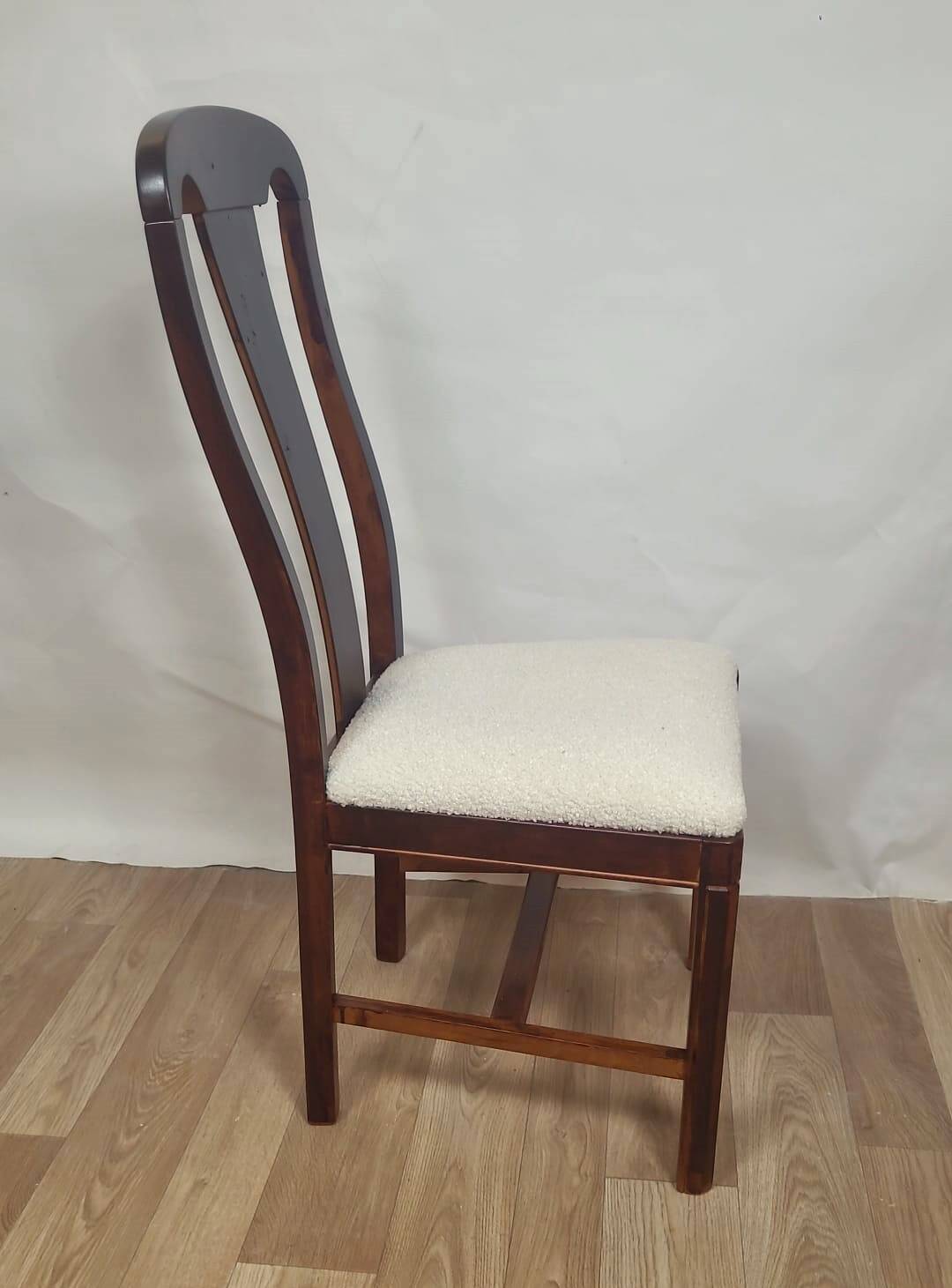 Vintage 70s/80s chair reupholstered in bouclé